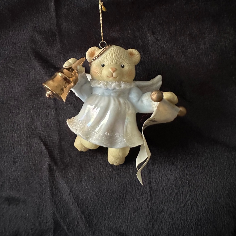 AGC Inc. porcelain angel bear Christmas ornament 3” x 3”